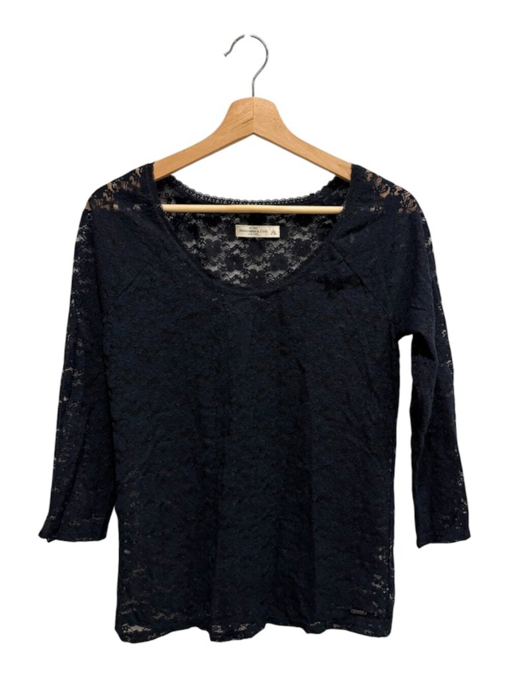 Abercrombie & Fitch Navy Whimsygoth Fairy Lace Top Women's Size Large